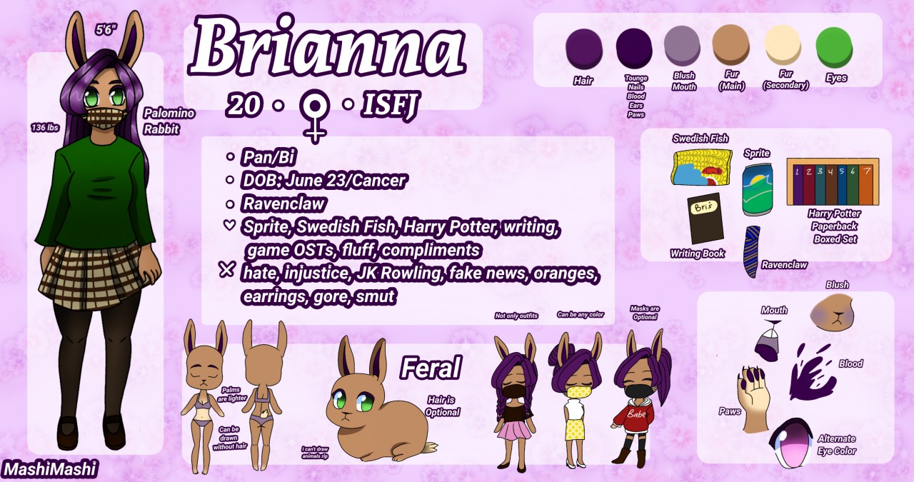 Brianna Furry Oc Ref Sheet By Mashimashi123 Fur Affinity Dot Net