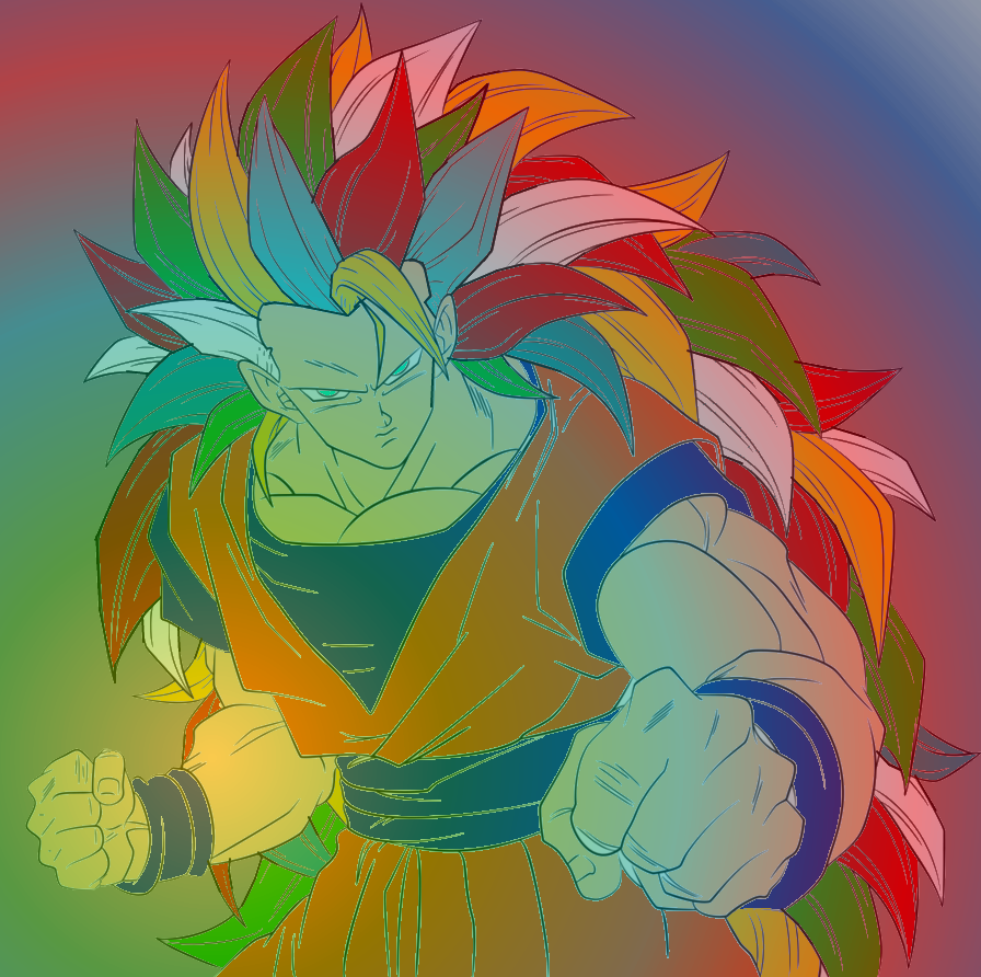 DBZ Goku Super Saiyan Rainbow God 3 W Fixed Aura by MasterBatman