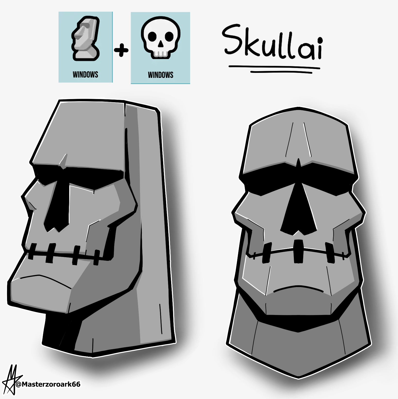 Skull Moai (meme) by masterzoroark666 -- Fur Affinity [dot] net