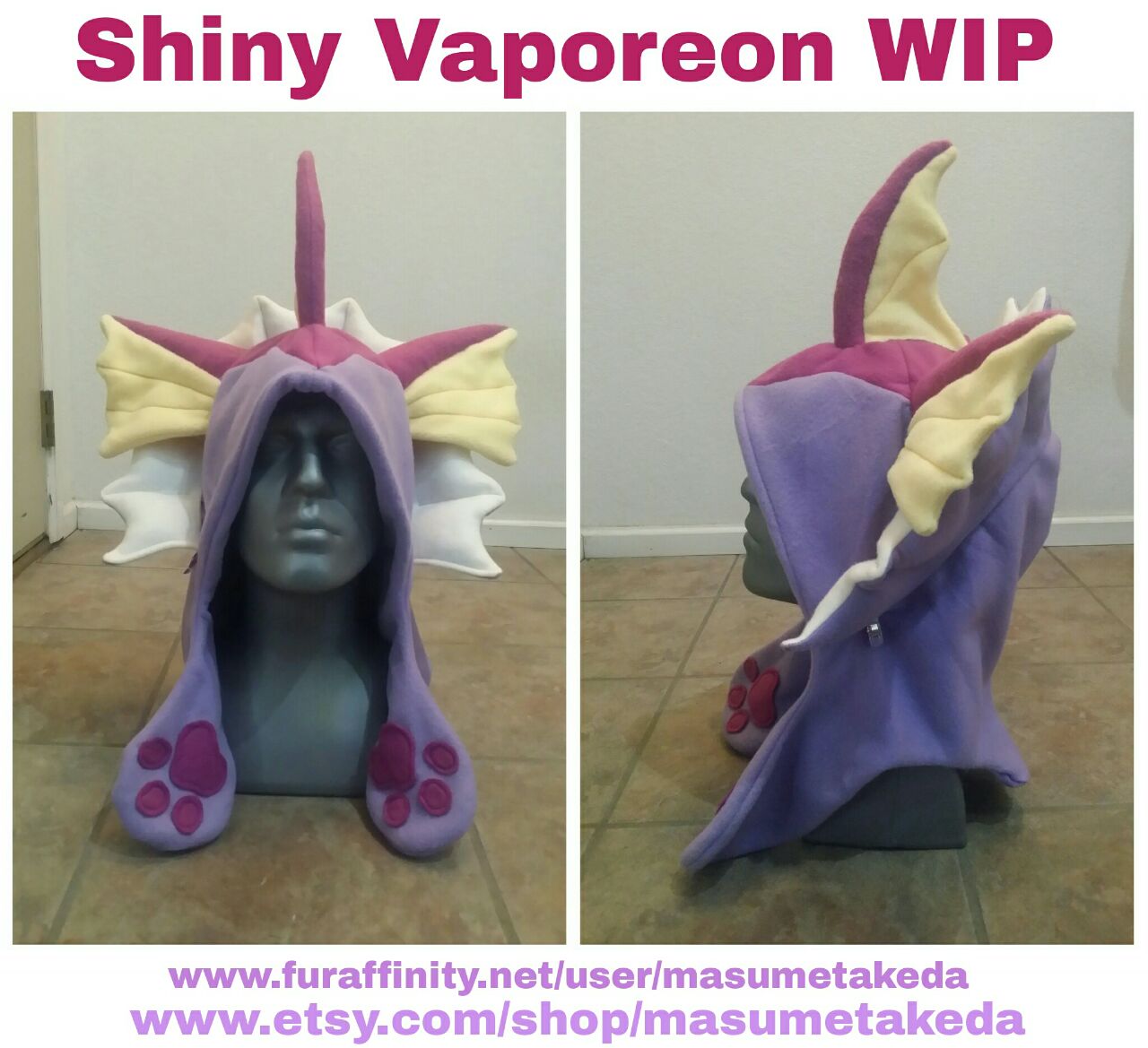 Shiny Vaporeon hood WIP Part 2 by masumetakeda -- Fur Affinity [dot] net