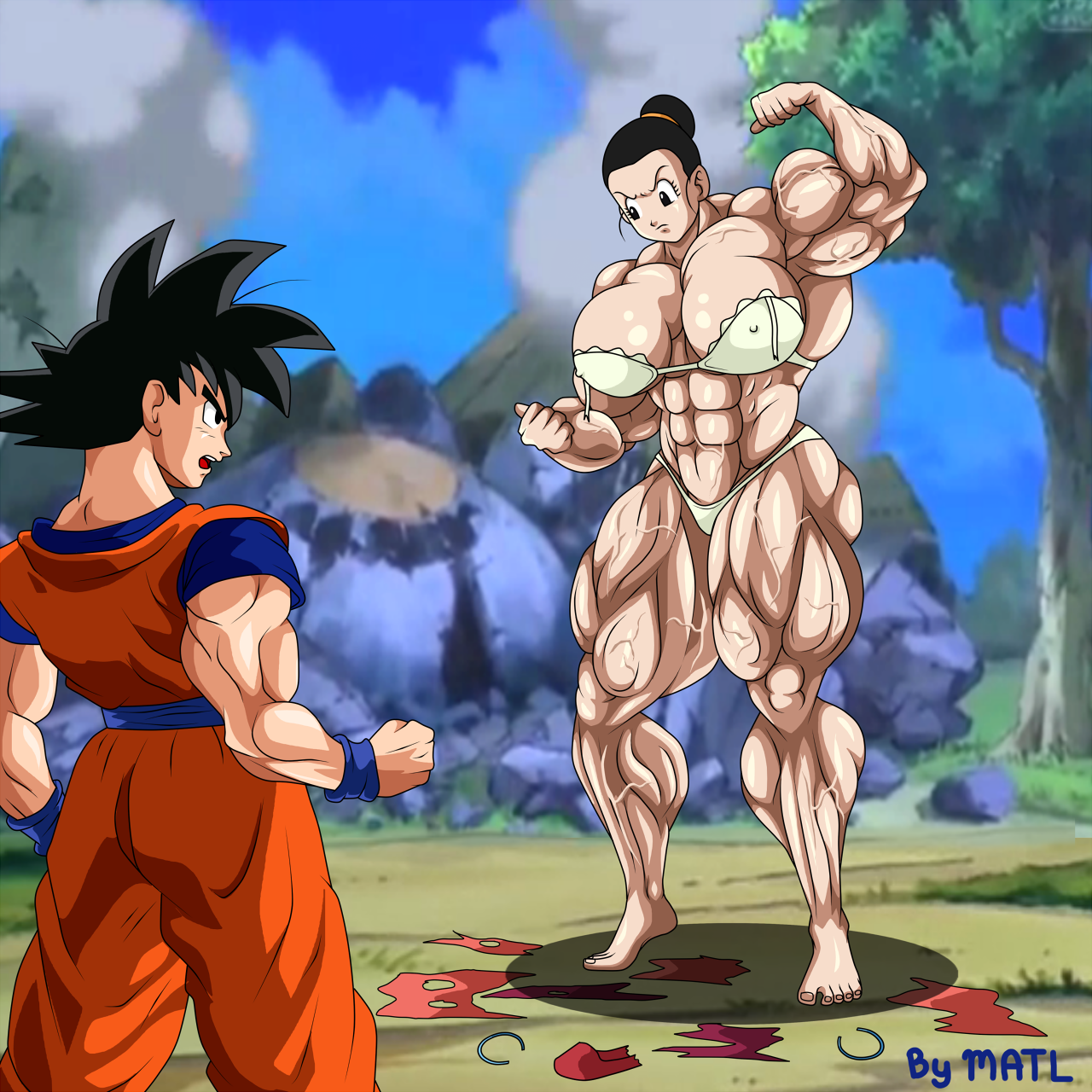 Commission - Chichi and Goku. 