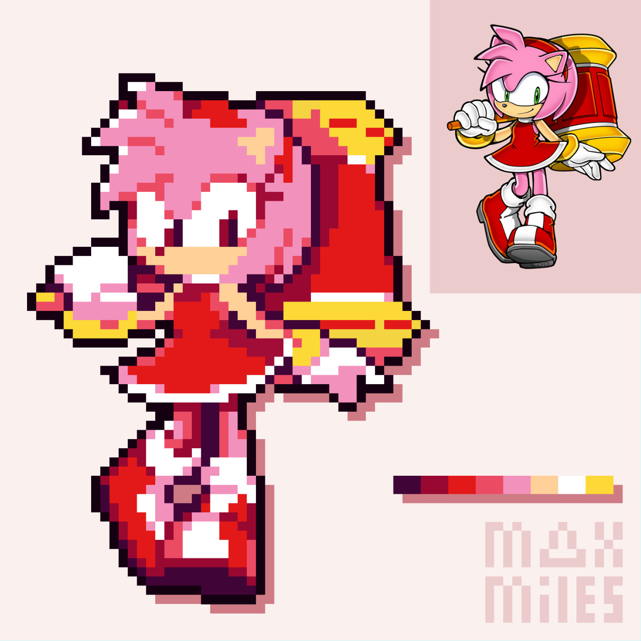 Amy pixel art by MaxMiles -- Fur Affinity [dot] net