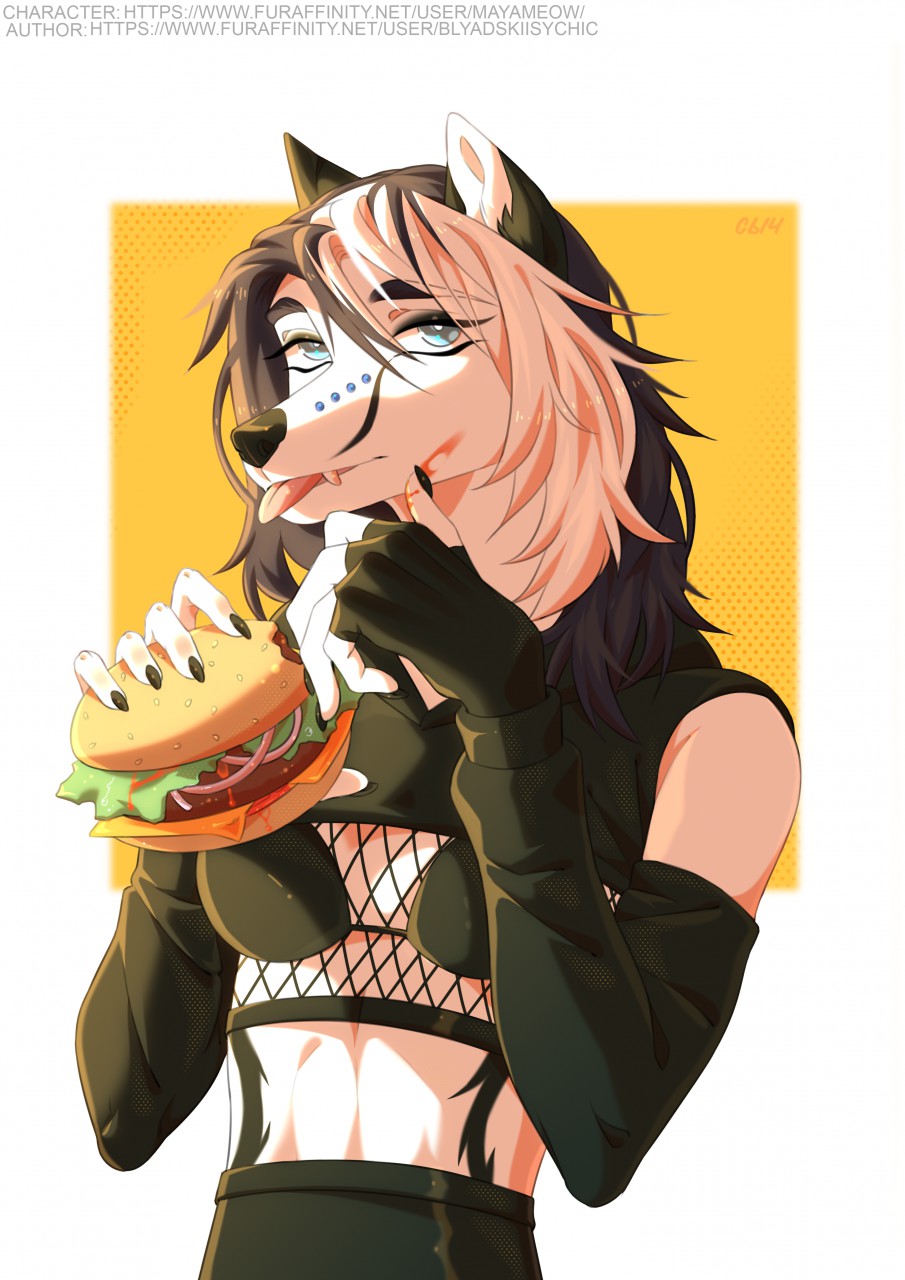 Delicious burger. by MayaMeow -- Fur Affinity [dot] net