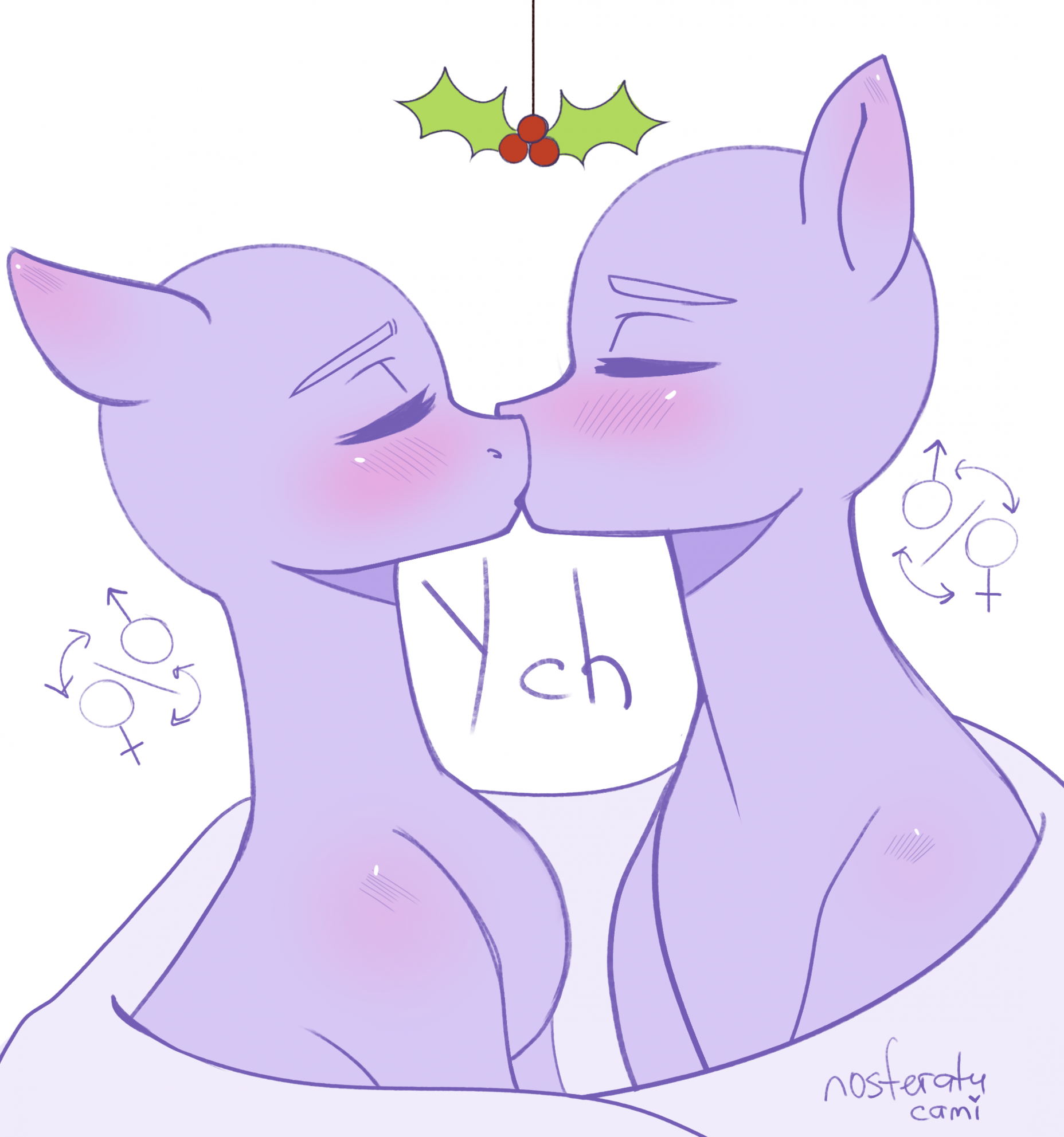 A kiss under the mistletoe YCH by memes_froggay -- Fur Affinity [dot] net