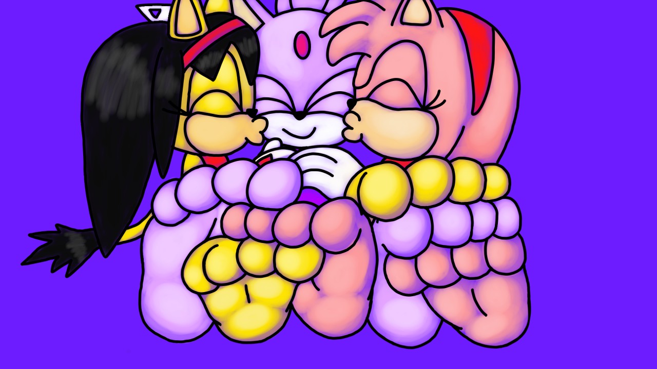 Amy x Blaze x Honey Footsies by mepwep -- Fur Affinity [dot] net