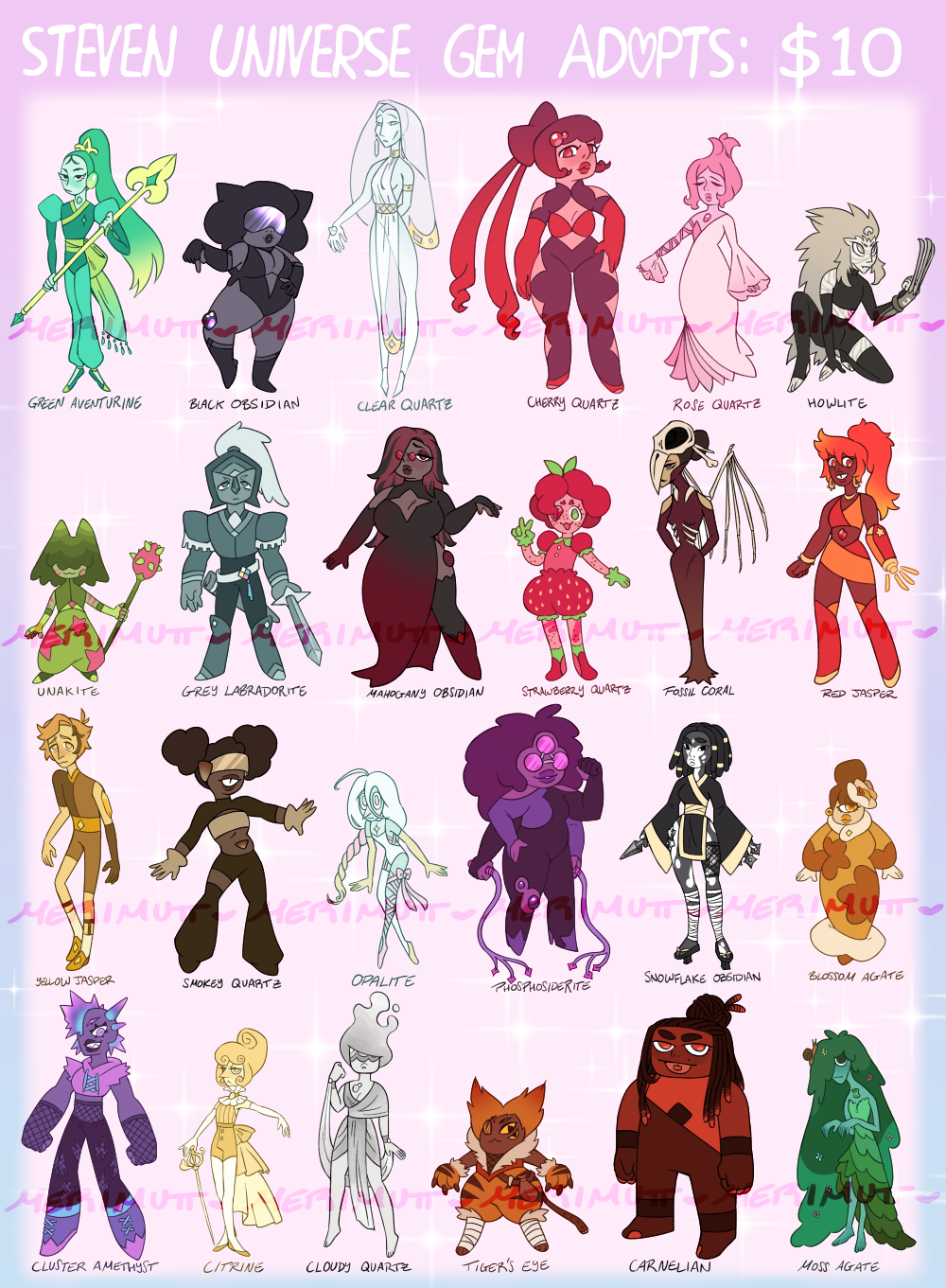 Steven Universe Gem Adopts: $10 by Merimutt -- Fur Affinity [dot] net