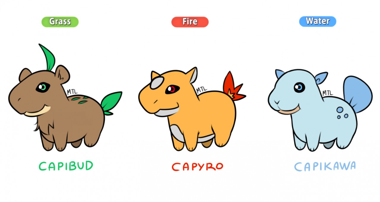 Fakemon Starters: Capybara by Metalling -- Fur Affinity [dot] net