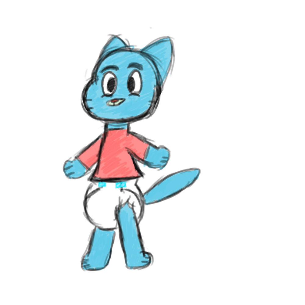 Gumball Diapered (attempt) by mewzy148 -- Fur Affinity [dot] net