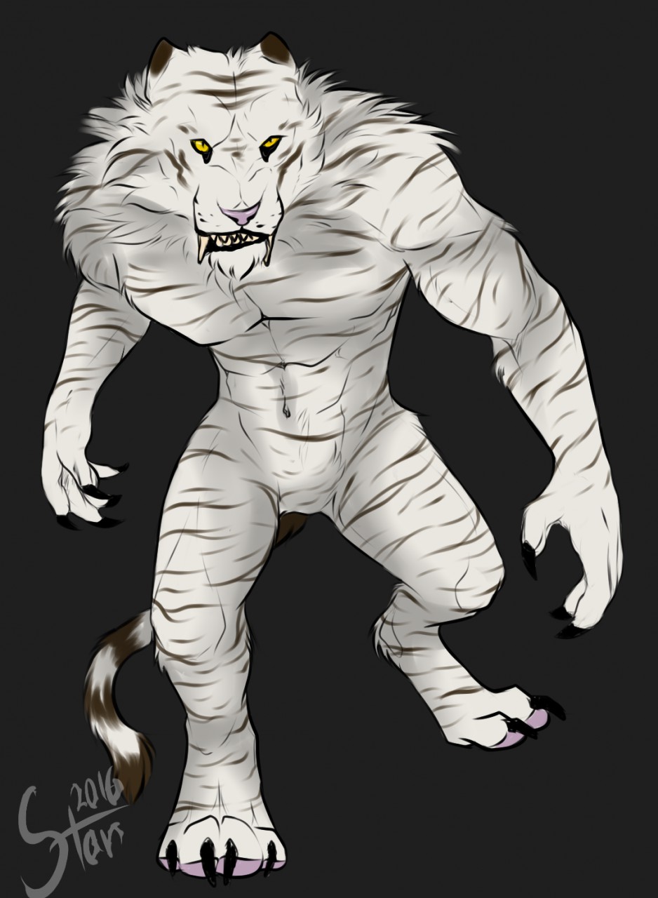 humanoid white tiger