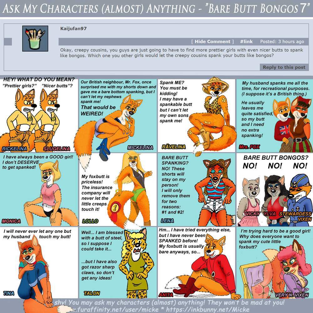 Ask My Characters (Almost) Anything - Bare Butt Bongos 7 by Micke -- Fur  Affinity [dot] net