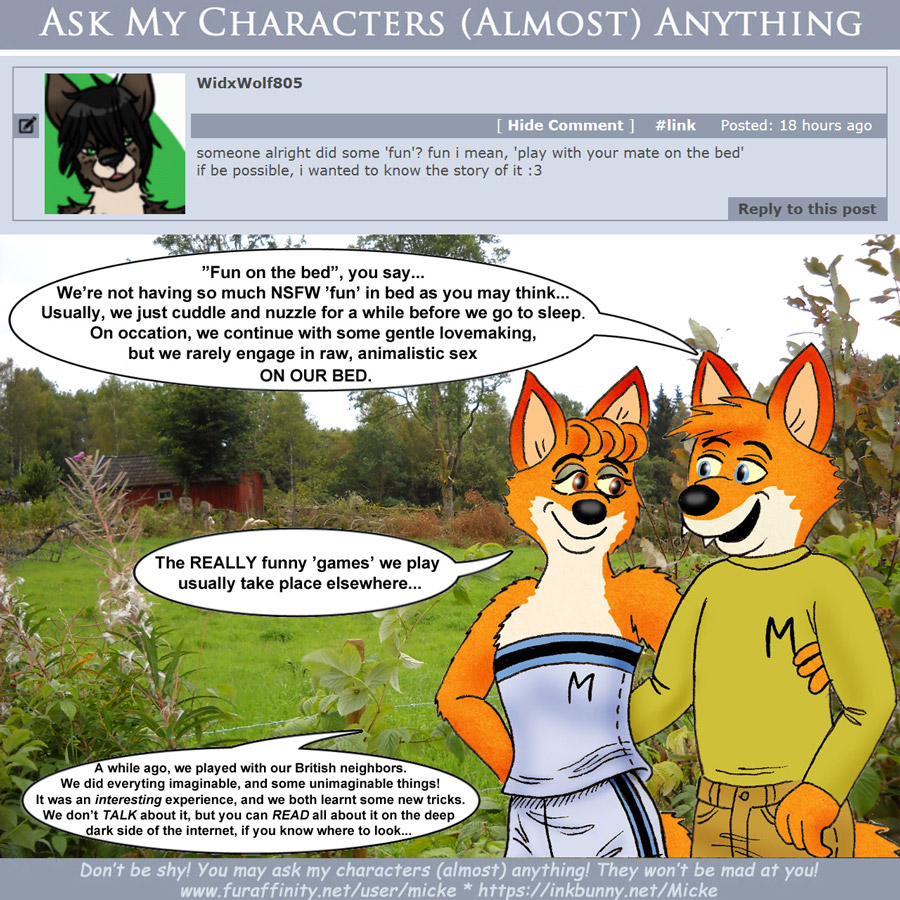 Ask My Characters (Almost) Anything - Fun in bed by Micke -- Fur Affinity  [dot] net