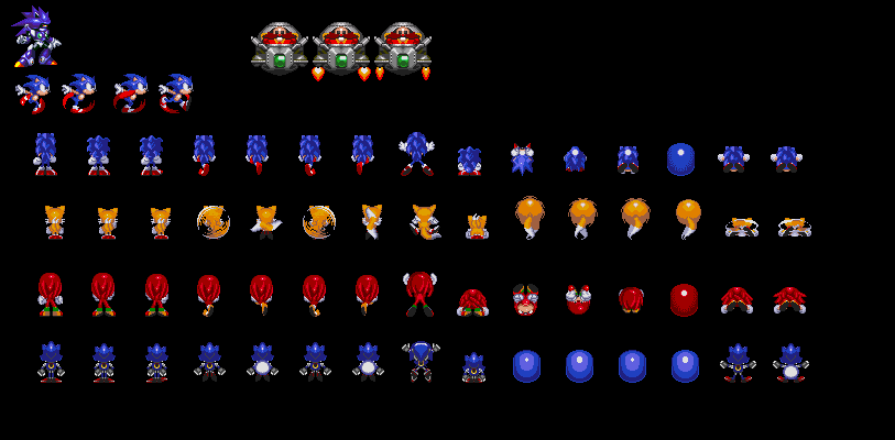 Custom / Edited - Sonic the Hedgehog Customs - Mecha Sonic Mk II  (Battle-Style) - The Spriters Resource