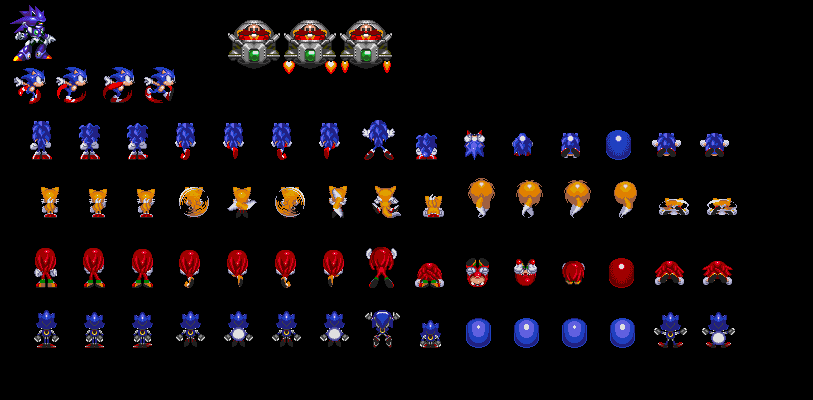 Custom / Edited - Sonic the Hedgehog Customs - Metal Sonic (Sonic 3-Style)  - The Spriters Resource