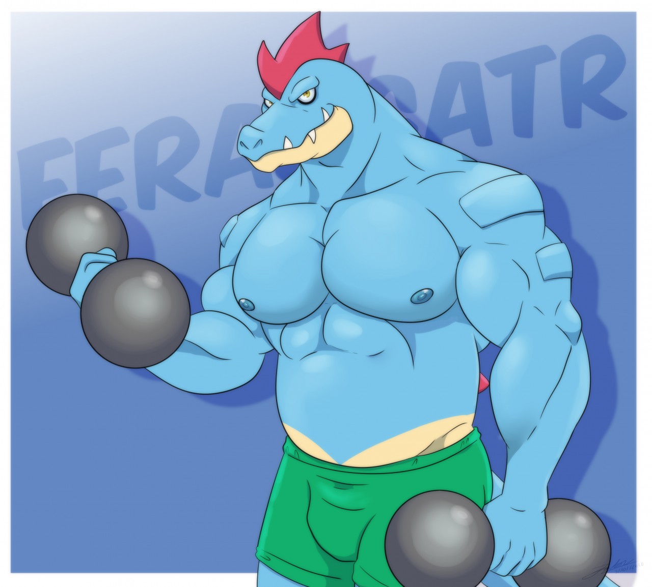 Feraligatr GYM by miguel_okami -- Fur Affinity [dot] net