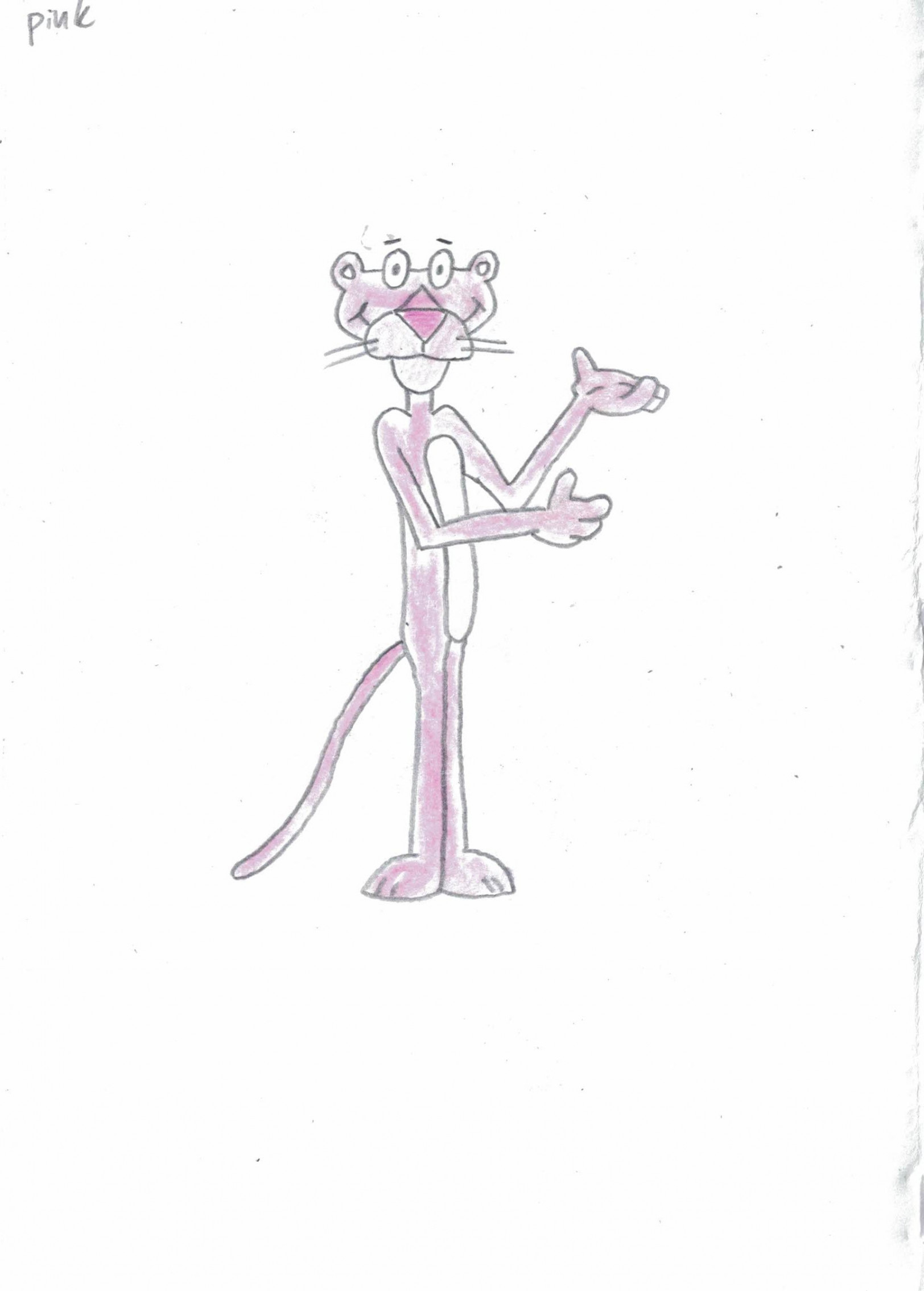 Lot Detail - Friz Freleng Hand-Drawn Pink Panther Sketch