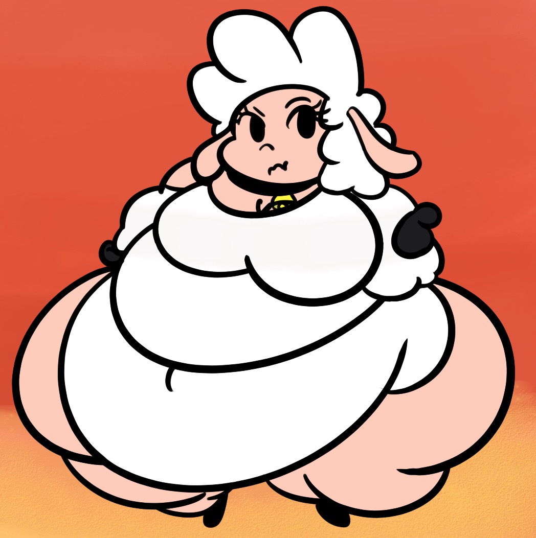 cute cartoon fat sheep