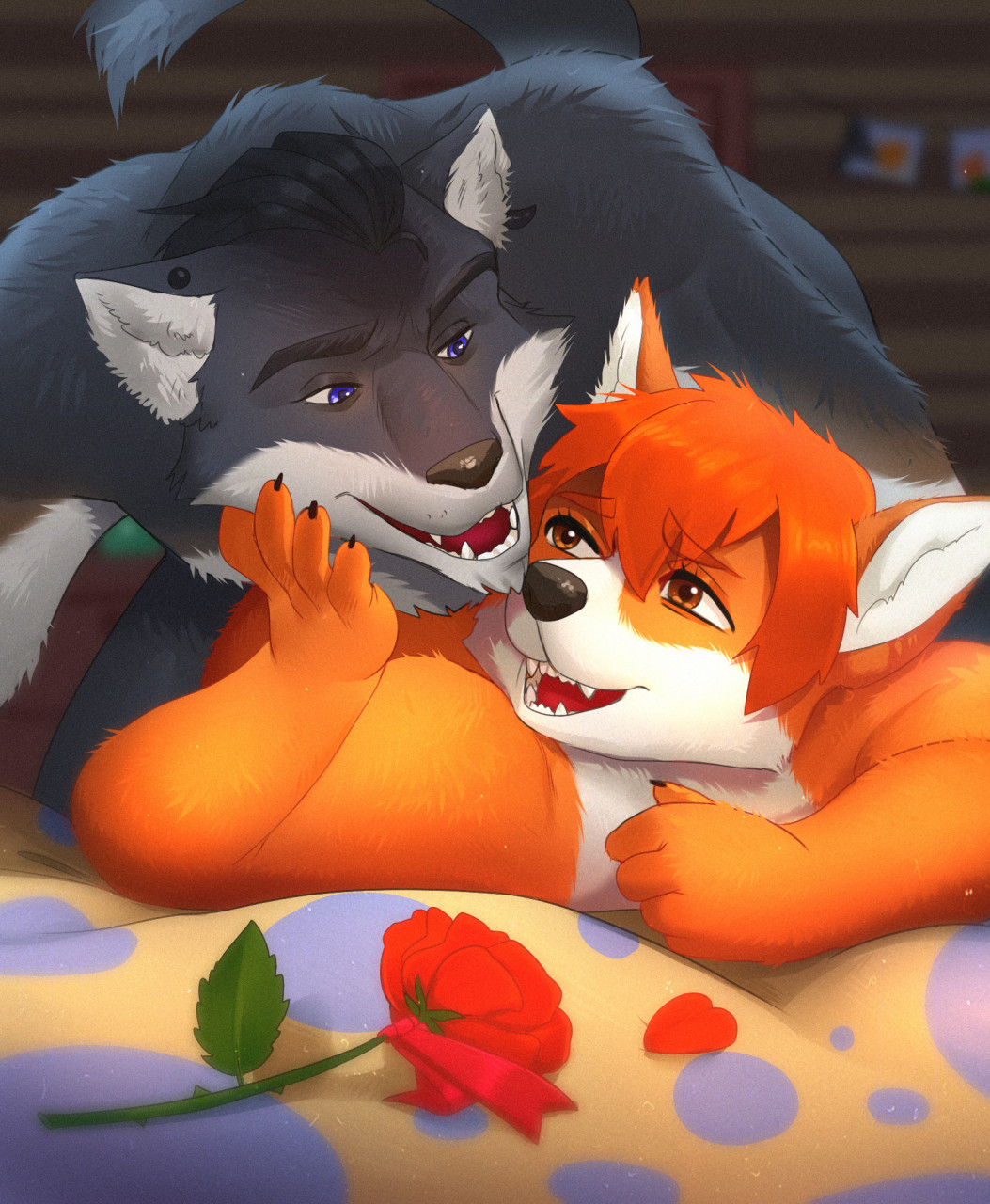 Wolf and corgi by MillyMay -- Fur Affinity [dot] net