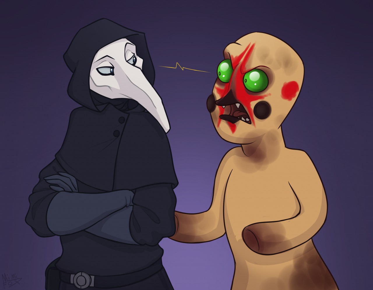 SCP-049 and SCP-173. 