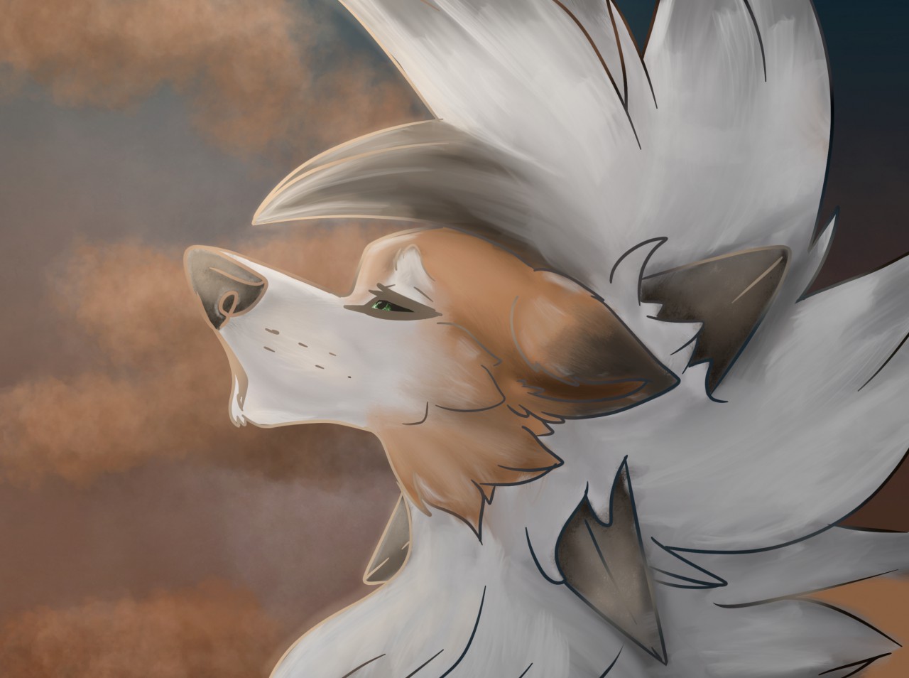 Lycanroc Dusk Fanart by Mimigshep -- Fur Affinity [dot] net