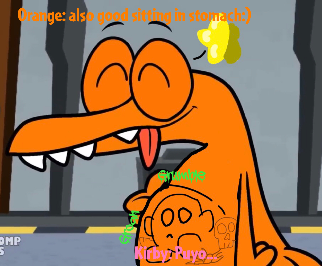 Green ate orange rainbow friends vore by Mimmaxivore -- Fur