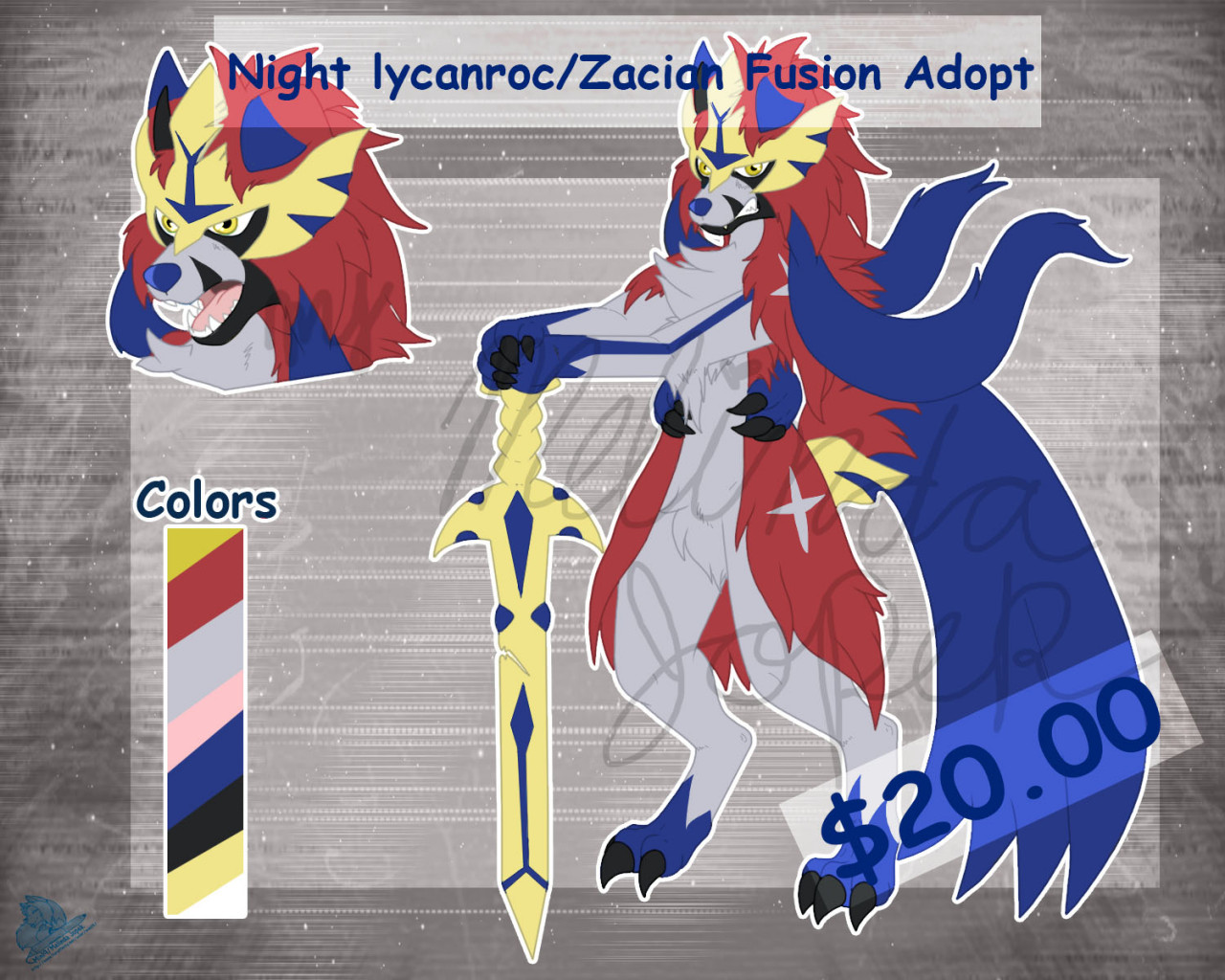 Zacian Custom for Lycan, Crowned Form! by Carmabelladopts -- Fur