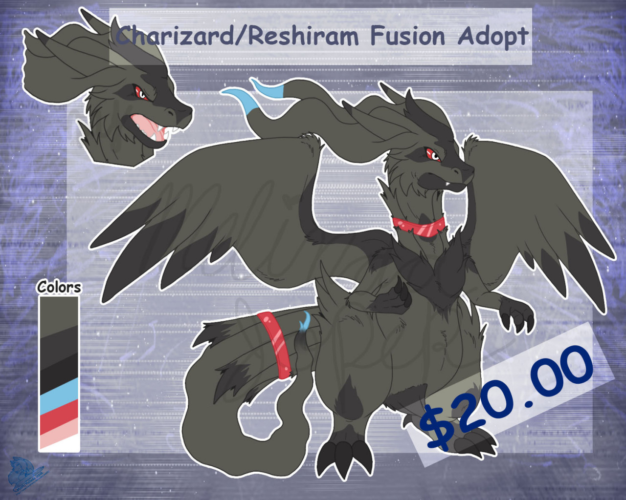 🤍 CLOSED - Zekrom x Reshiram FUSION ADOPT by risuchan004 -- Fur Affinity  [dot] net