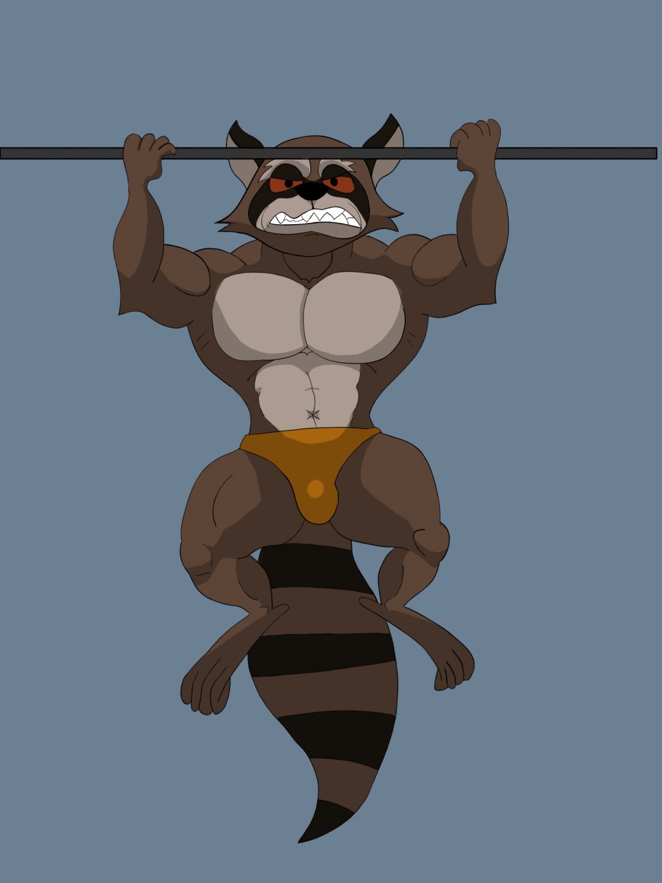 Rocket Raccoon Pull Up Practice by Mint~Chip -- Fur Affinity [dot] net