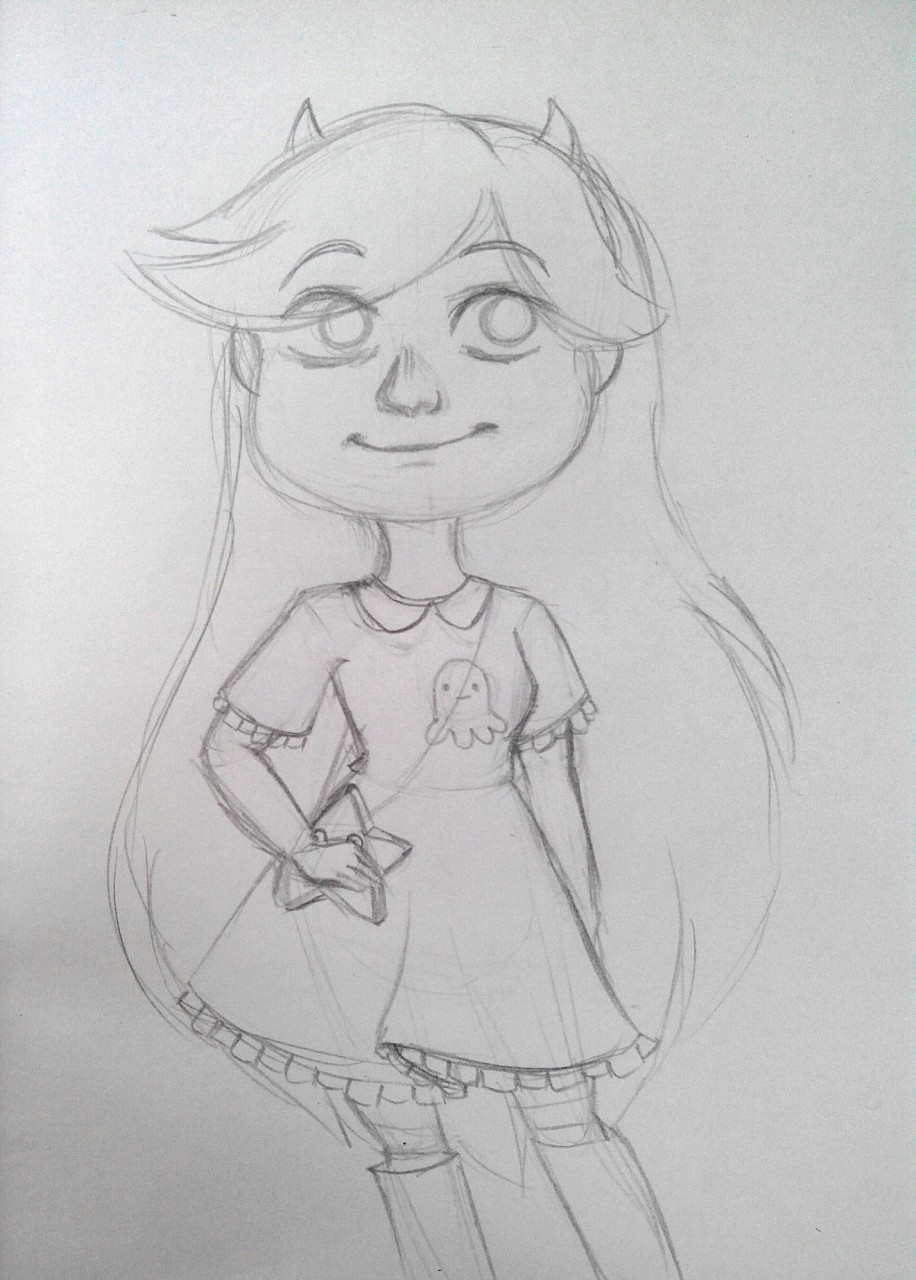 FA:Star Butterfly [Sketch] by mirrindda -- Fur Affinity [dot] net