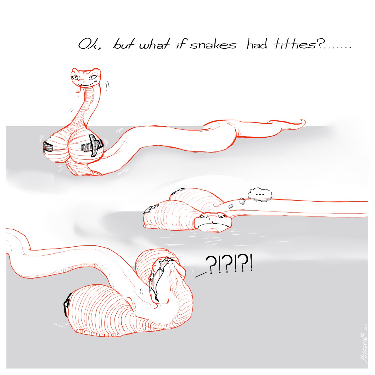 Ok, but what if snakes had titties? (Personal Sketch) by Missaria