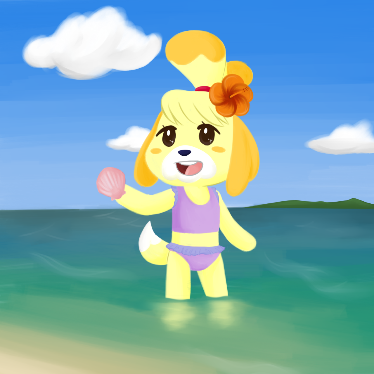 Isabelle at the beach by missmariefurart Fur Affinity dot net