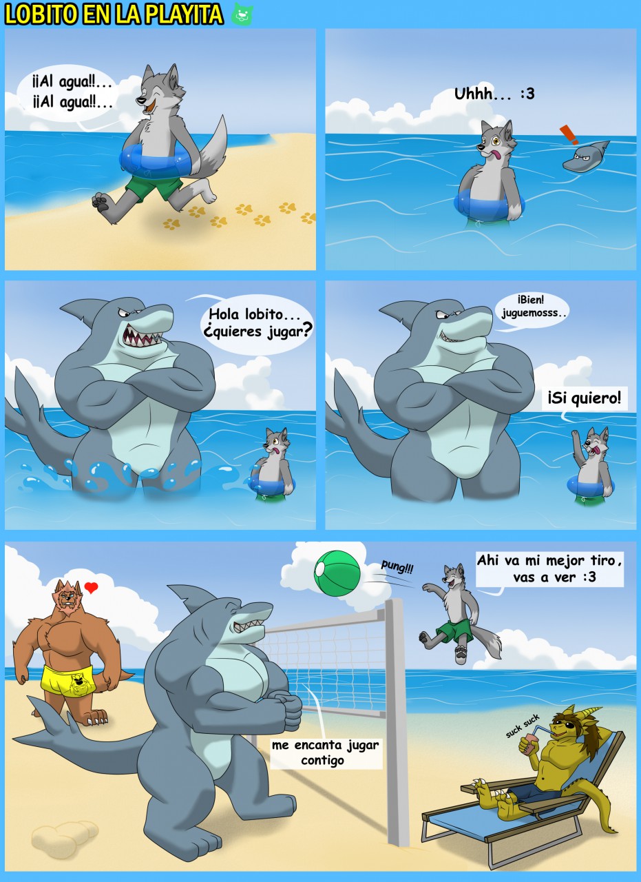 lobito en playita :3 by mixuge -- Fur Affinity [dot] net