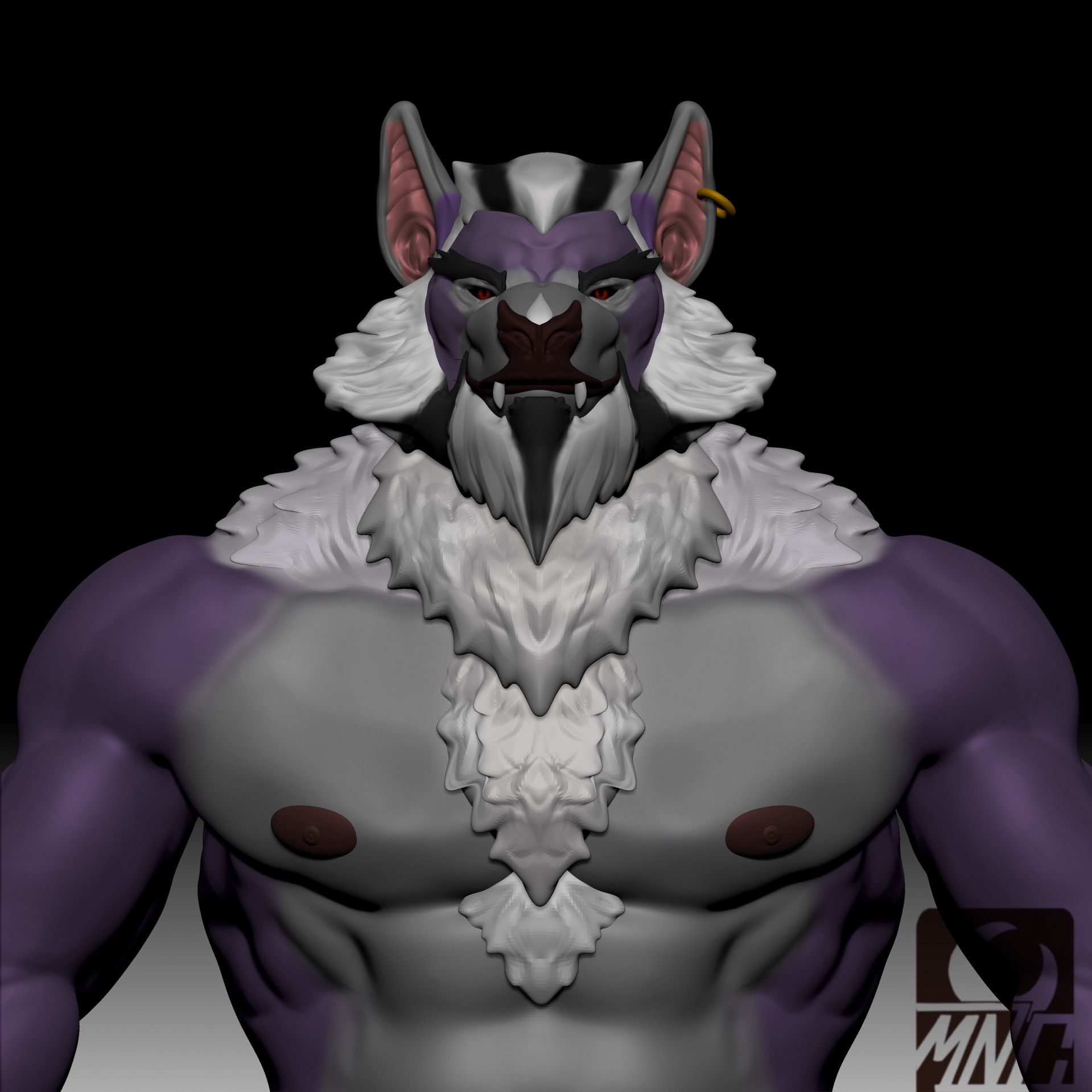 3D model I made of one of my Oc 🦇🔥(Close up)