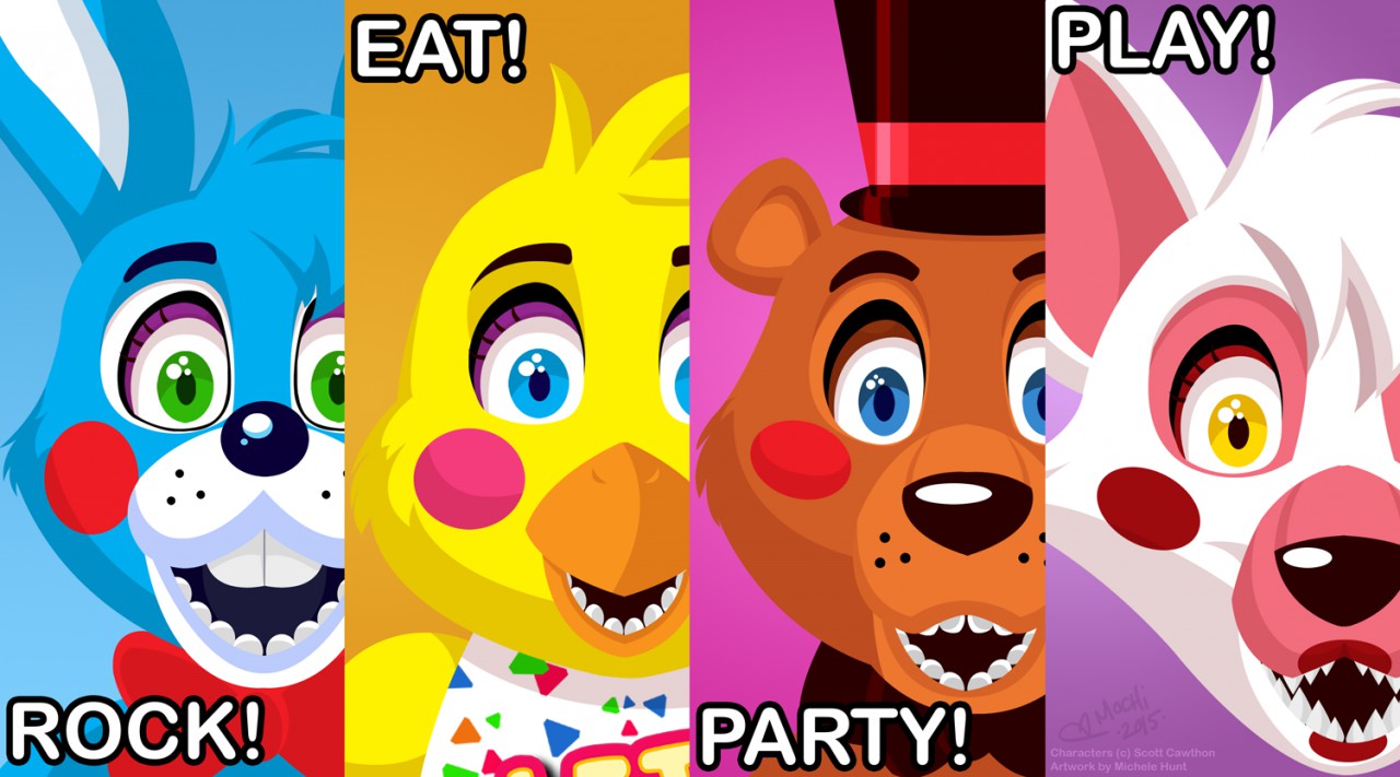 Five Nights Freddy Poster, Fnaf Poster Characters