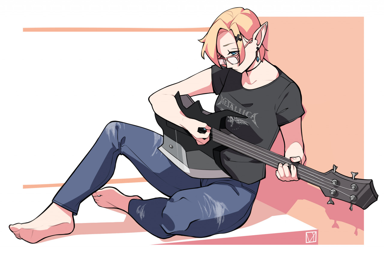 Free Limited Time! Playing Guitar Pose - CLIP STUDIO ASSETS
