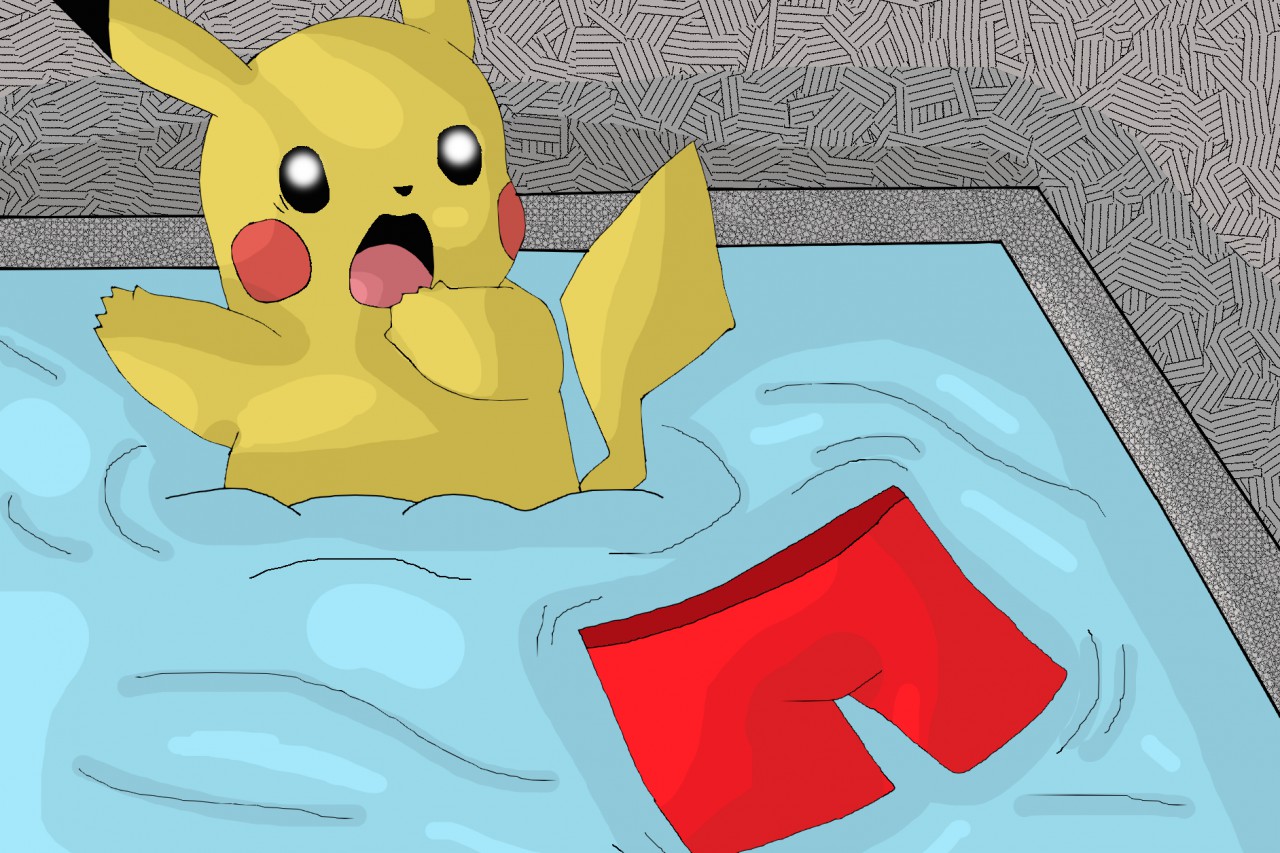 Pikachu swim trunks hotsell