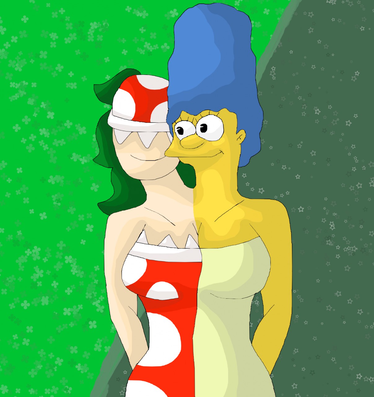 Marge Simpson and the Piranha Plant girl Conjoined by mojo1985 -- Fur  Affinity [dot] net