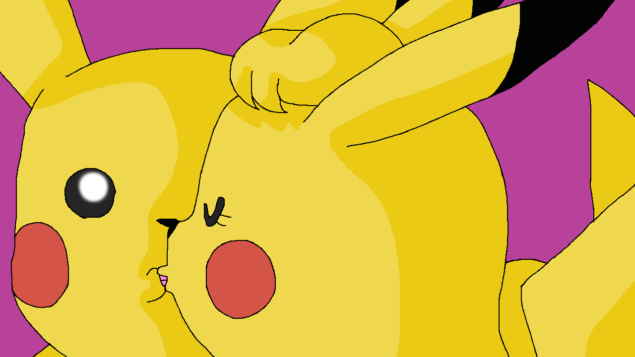 Estoy orgulloso entre lluvia Pikachu x Curly the female Pikachu kissing by mojo1985 -- Fur Affinity  [dot] net