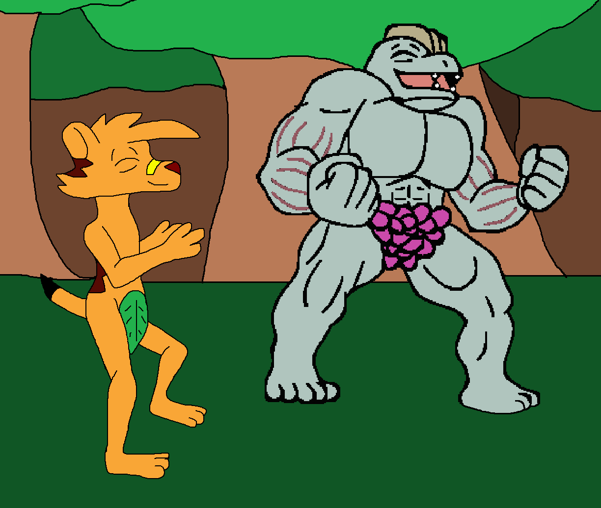 ty the Tasmanian tiger and machoke naked in the woods by mojo1985 -- Fur  Affinity [dot] net