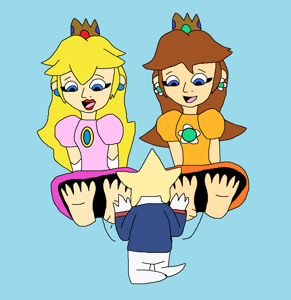 Jirachi tickling Princess Peach and Princess Daisy by mojo1985 -- Fur  Affinity [dot] net