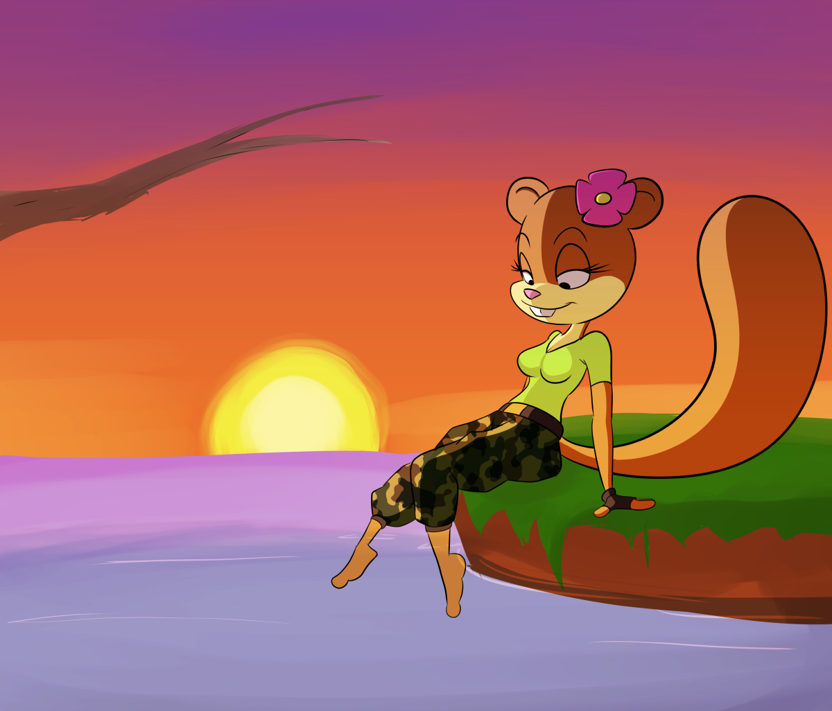 Sandy Cheeks in the Sun by monkeycheese -- Fur Affinity [dot] net