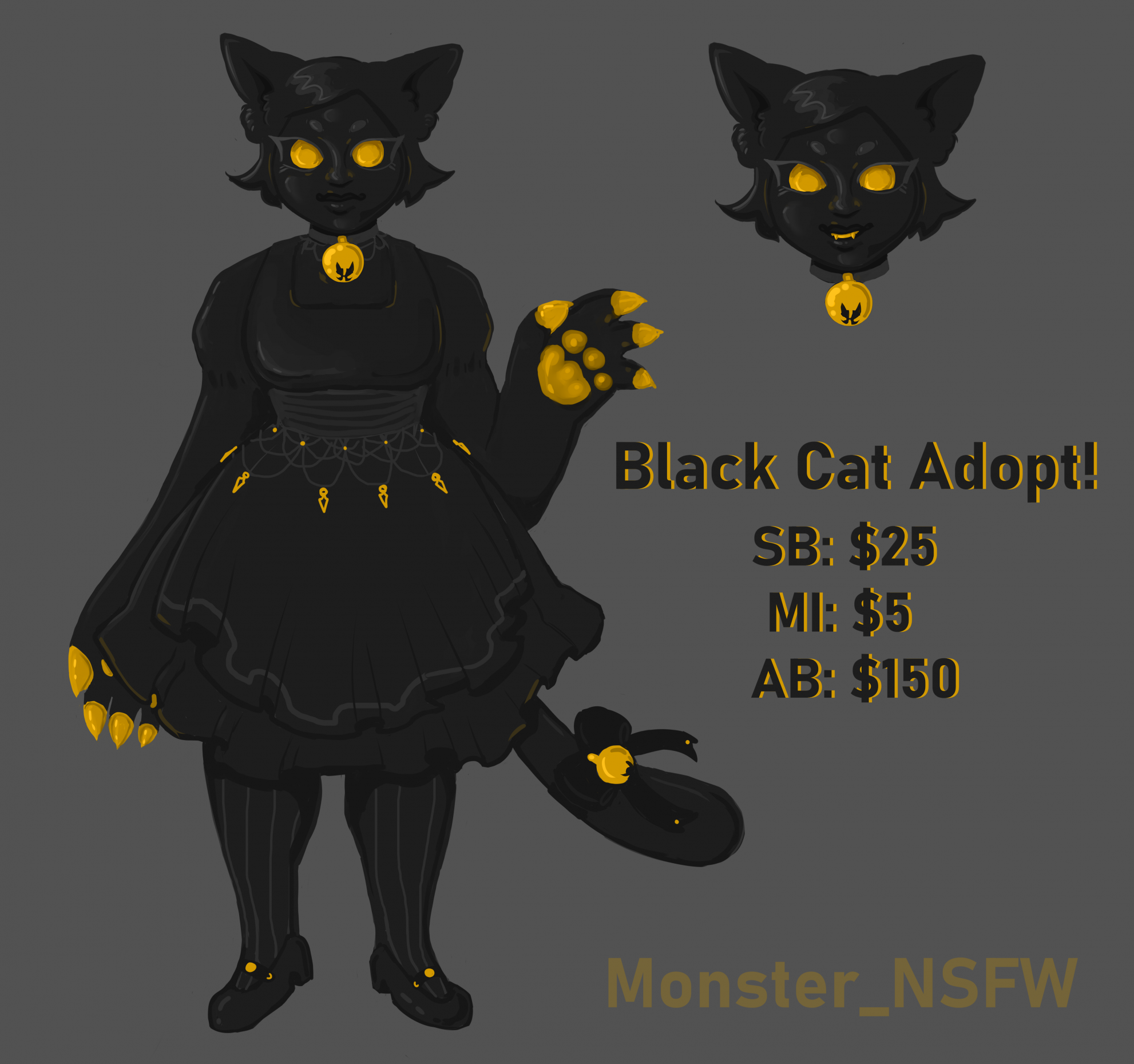 Black Cat Maid Adopt! [Sold] by Monster_NSFW -- Fur Affinity [dot] net