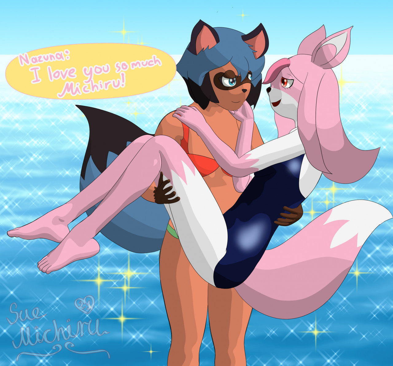 Michiru x Nazuna by MooglePom -- Fur Affinity [dot] net