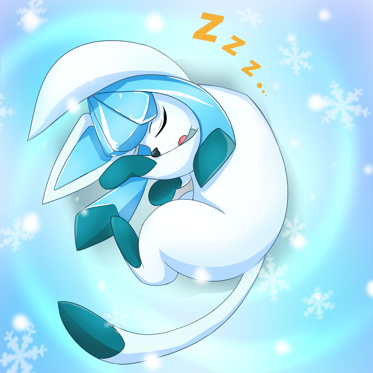 sleeping glaceon