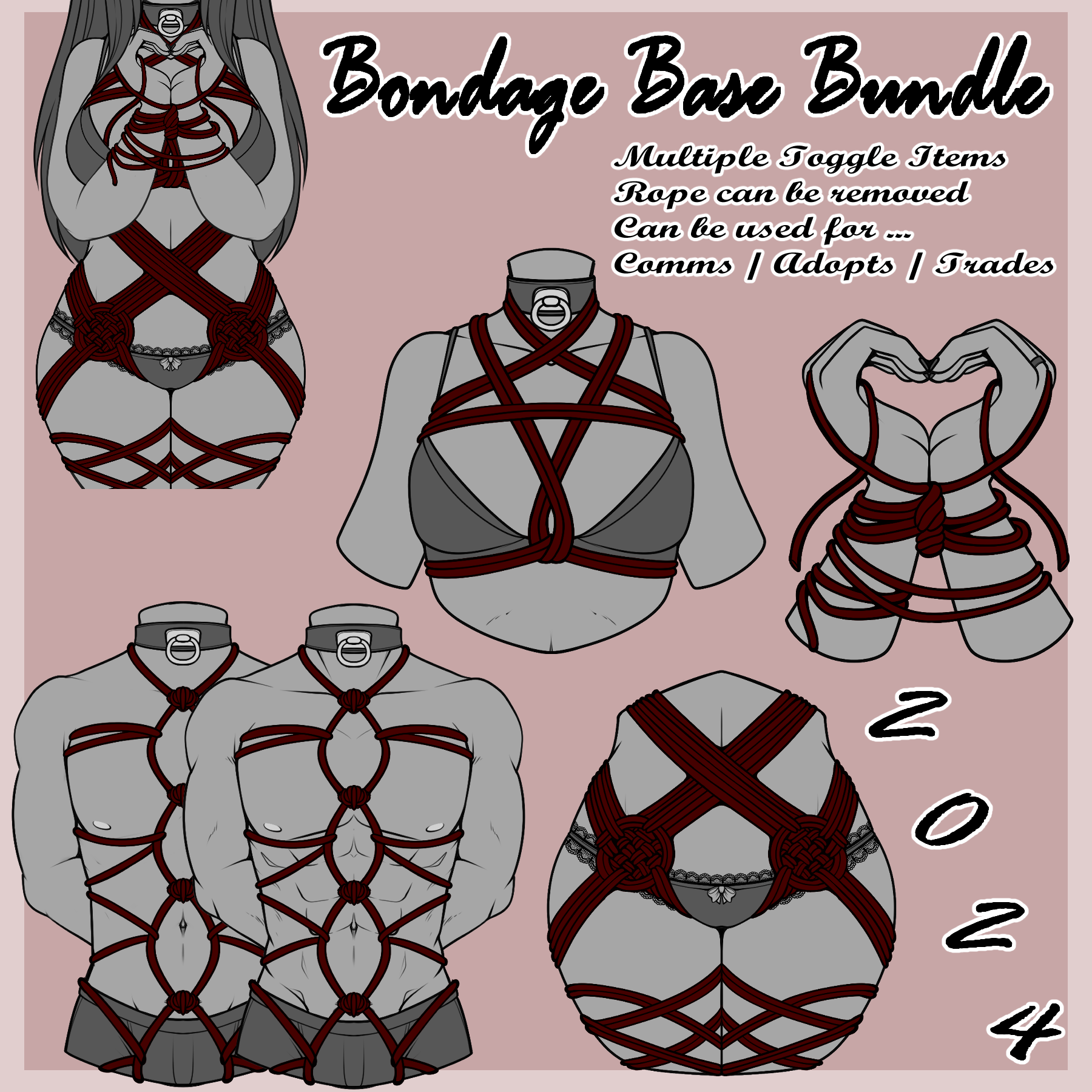 ♥ Bondage Bundle Base ♥ by MoonzBean -- Fur Affinity [dot] net