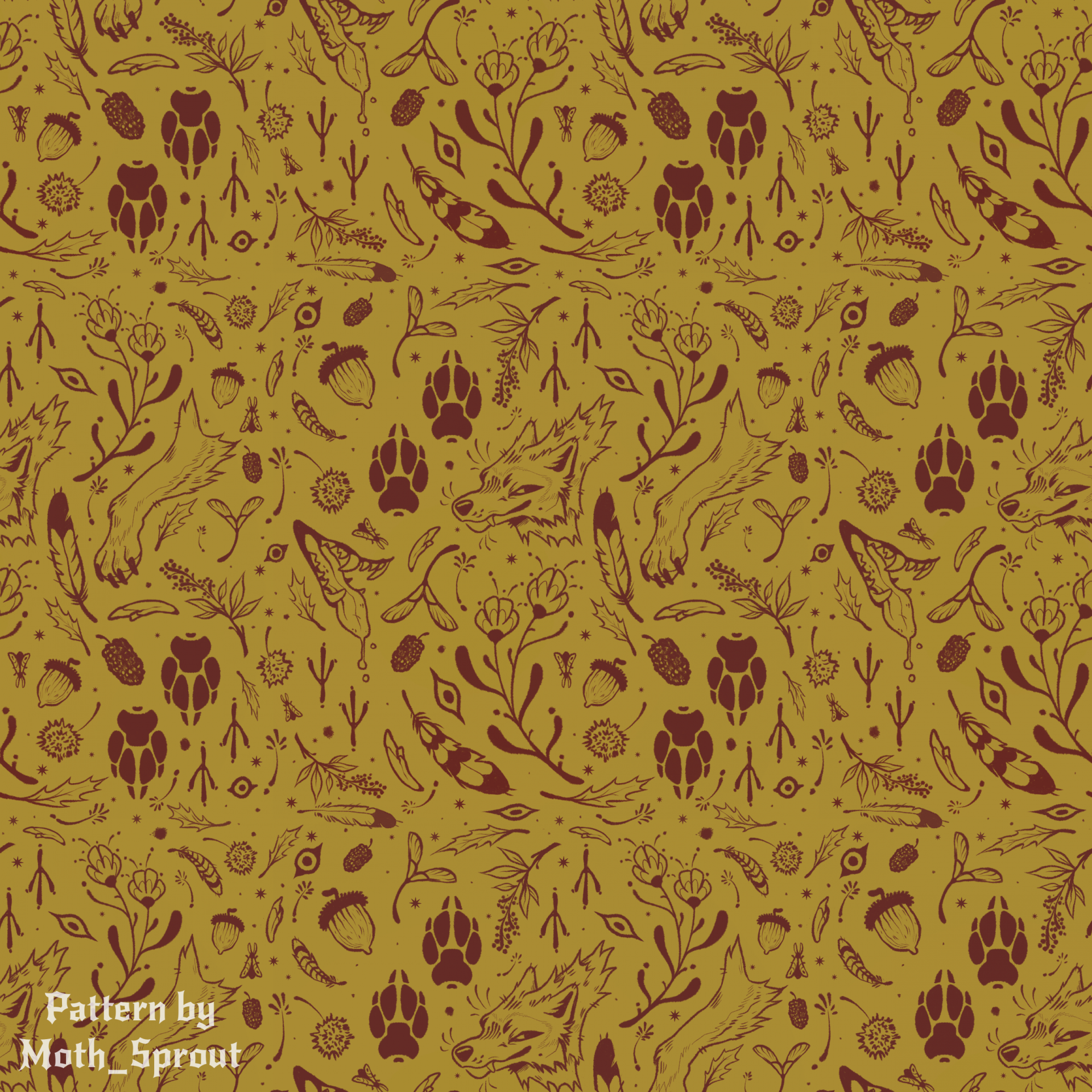 Wolf & Nature repeating pattern! 🌿