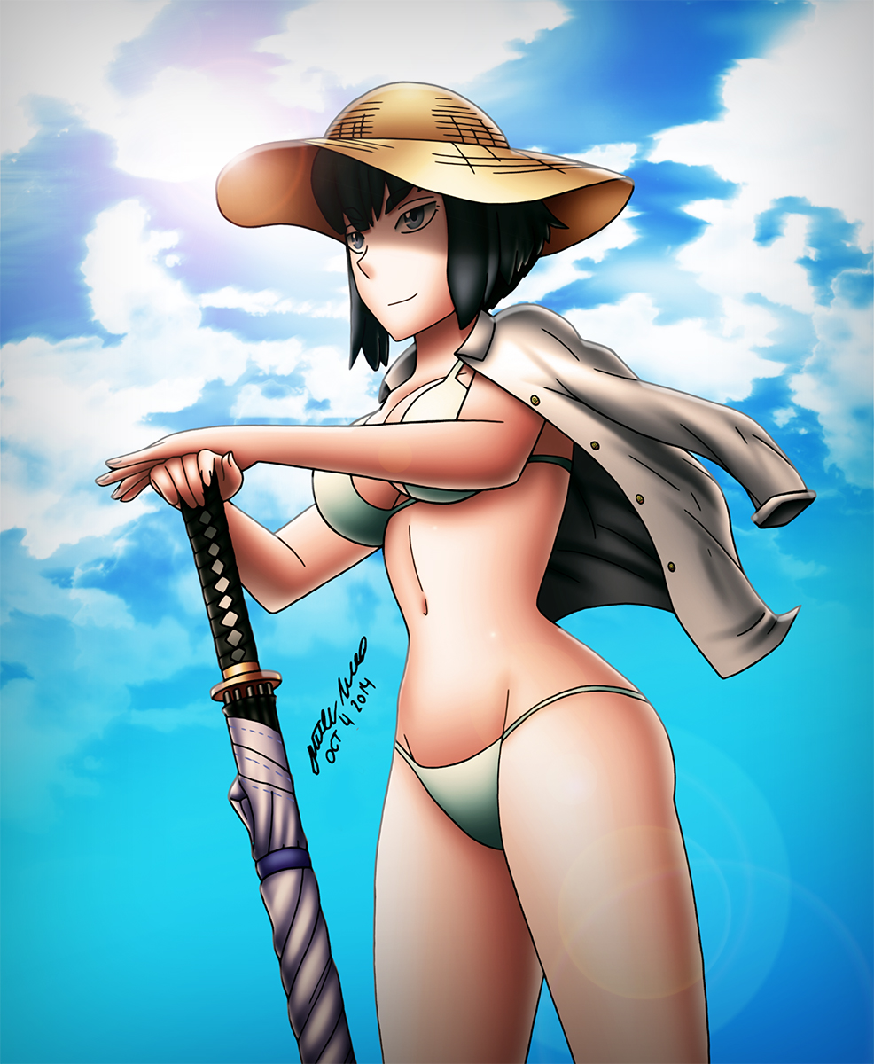 Beach day Satsuki by mrcreepingdeath -- Fur Affinity [dot] net