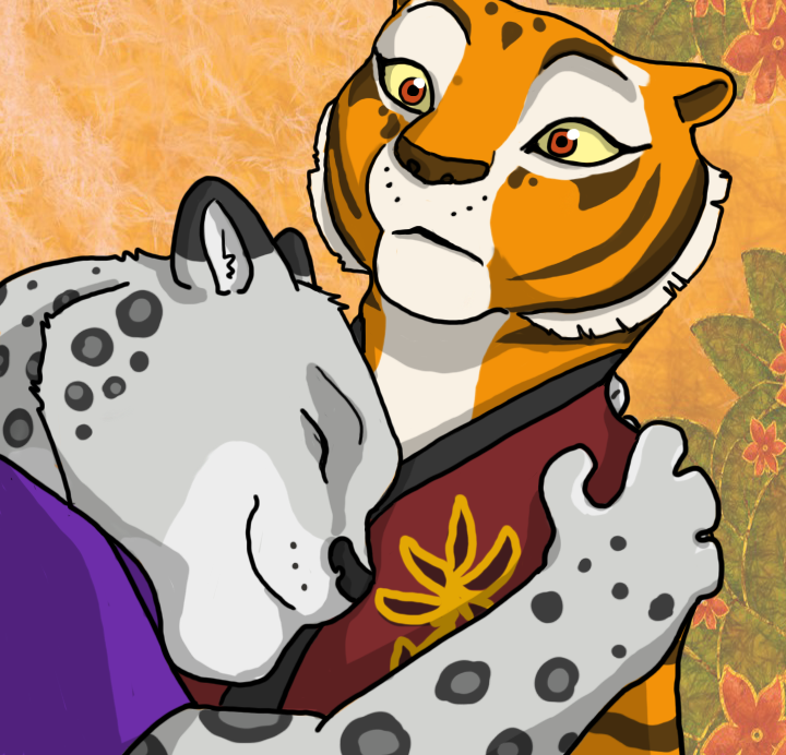 kung fu panda po and tigress hug