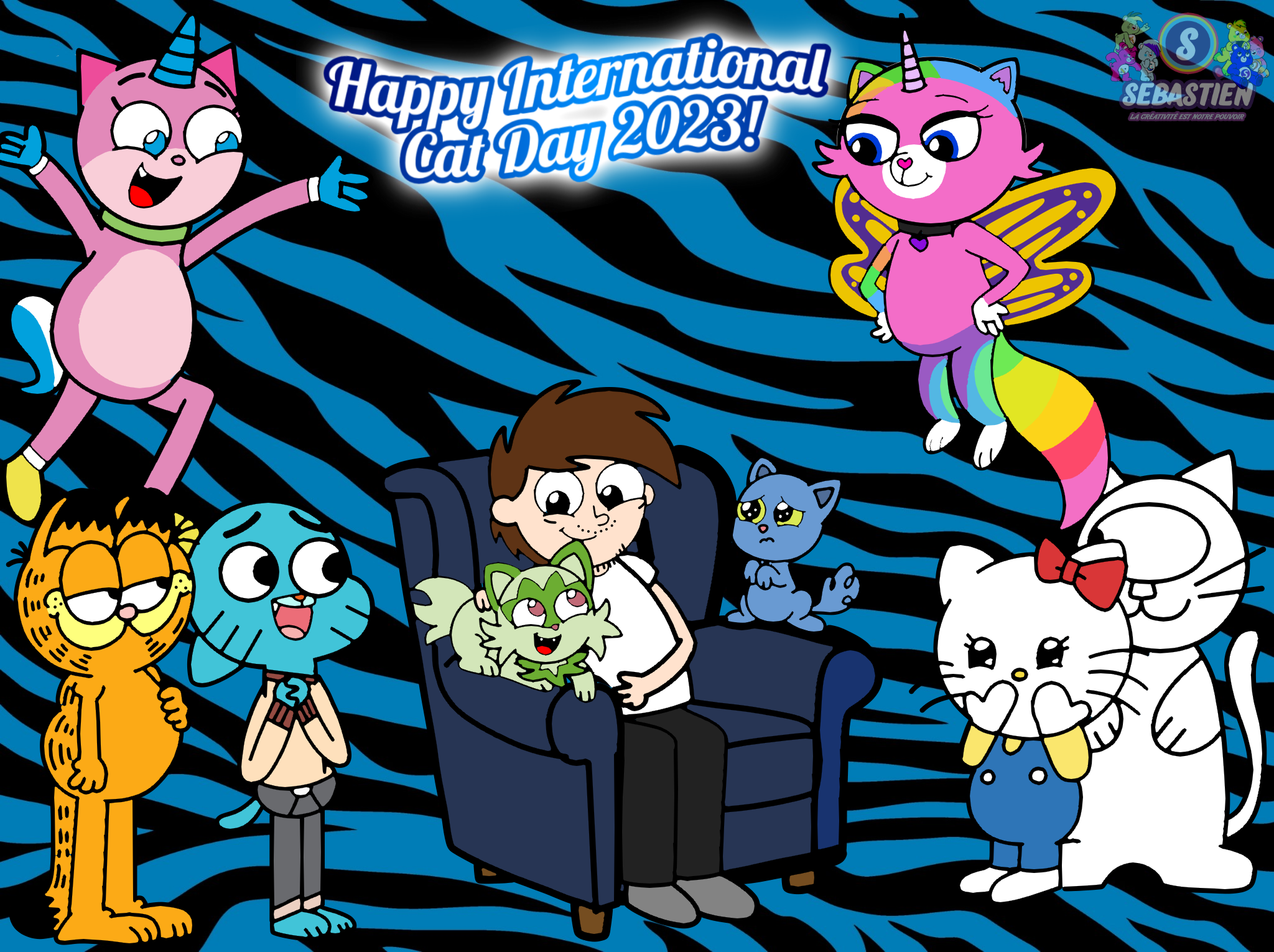 Happy belated International Cat Day 2023 by BigPandaSebArts