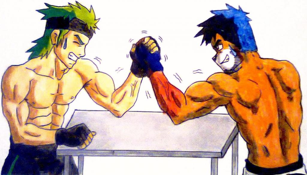 Sibling arm wrestling  Anime Amino
