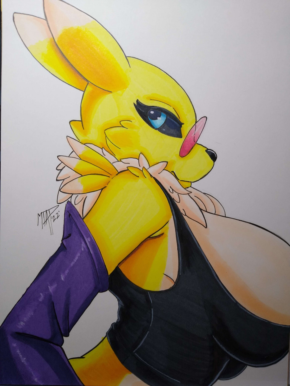 Inktober 2022 Day 9 Renamon (Your Digimon Girl) by Mtapartstuff -- Fur  Affinity [dot] net